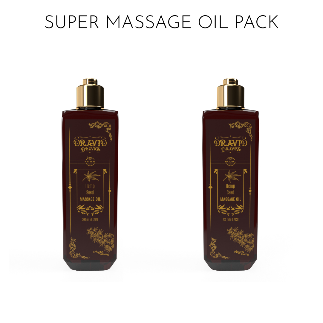 Pack of Two Hemp Seed  Massage Oil (200 ml)